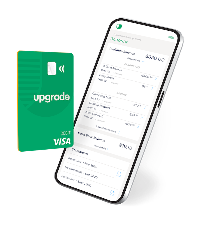 Upgrade Rewards Checking debit card and mobile app