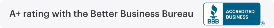 better business bureau A+ rating banner