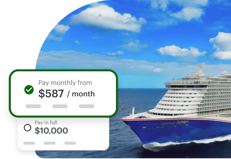 A Carnival cruise ship sailing through the water.