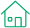 Green icon of a house with pitched roof