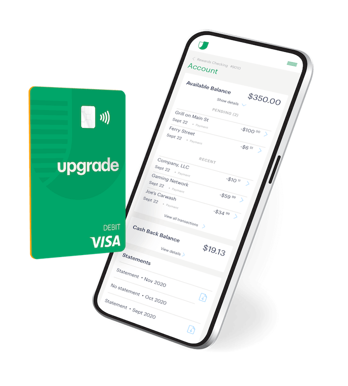 Upgrade Rewards Checking debit card and mobile app